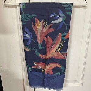 Floral Scarf with Bold Colors
